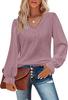 Explosões da Amazon Europeu e Americano Comércio Exterior Transfronteiriço Feminino Primavera e Outono Nova Camiseta Gola V Solta Casual Manga Longa Top