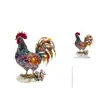 Figura de Animal 2D Gallo Plana Acrílico Creativo Transfronterizo Multicolor Decoración de Escritorio de Oficina Decoración del Hogar Hongyao