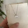 Colar com Pingente de Flor Doce Exquisito Feminino Simples Moda Versátil Camadas Elegante Temperamento Corrente para Clavícula Corrente de Pescoço ins
