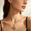 Colar pingente espiral sol transfronteiriço Amazon europeu e americano, um colar pingente oco de cor dourada elegante e minimalista para mulheres
