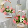 Cesta de Flores de Fresa Flor Retorcida DIY Regalo Hecho a Mano Kit de Materiales de Mano Decoración Creativa de Escritorio Regalo para Mejor Amiga Flores