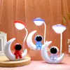 Luz Noturna de Astronauta Alimentação de Bebê Proteção Ocular Carregamento Quarto de Bebê Luz Suave Mesa de Cabeceira Lua Sono Luminária de Mesa Infantil