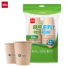 Vaso de papel de fibra de bambú Deli 19207 (250 ml)(color natural)(50 piezas/bolsa) Vaso de agua desechable para protección ambiental 9