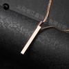 Colar de aço inoxidável europeu e americano feminino All-match High-end DIY Gravura Estéreo Stick Jóias Pingente Clavícula Cadeia