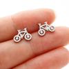 Brinco de aço inoxidável feminino moda coreana fofo mini brinco de bicicleta simples brinco de osso da orelha de bicicleta atacado
