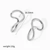 Pendientes de Acero Inoxidable con Línea Retorcida Chapados en Oro de 18 Quilates Estilo Europeo y Americano para Mujer, Joyería para Orejas de Acero de Titanio Irregular Giratoria de Diseño Único