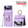 Para hombres y mujeres nueva funda de teléfono Samsung zflip4 con hebilla de anillo personalidad creativa ranura para bolígrafo con lápiz táctil Marca de moda