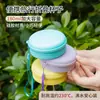 Copo de silicone dobrável em formato de macaron, de grau alimentício, resistente ao calor, portátil, para enxaguar a boca, adequado para viagens ao ar livre e pode ser comprimido para fácil armazenamento