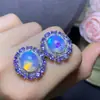 Anillo Colgante de Ópalo Natural Pendientes de Botón Fábrica Venta Caliente Europea y Americana Venta Caliente al por Mayor de Fábrica Apertura Ajustable