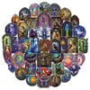 50 Piezas de Pegatinas Retro de Vidrieras de Iglesia, Pegatinas Impermeables Estilo Vidriera Gótica, Pegatinas para Maletas y Diarios al por Mayor