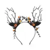 Halloween Divertido Fotografía Accesorios para la Cabeza Rama de Mariposa Negra Calabaza Fiesta Influencer Mismo Estilo Aro Luminoso para el Cabello Pasador