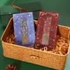 Marcador de página metálico oco, novo design com motivos de plantas e florais, alto valor estético, estilo antigo, borlas requintadas, clipe de página para leitura de estudante, material de papelaria