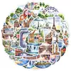 50 Piezas de Pegatinas de Graffiti de Viaje Acuarela Taza de Agua Teléfono Móvil Computadora Pegatinas Decorativas Impermeables Pegatinas Decorativas DIY Decoración Decorativa al por Mayor