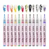 Canetas para Nail Art Shein Mais Vendidas Transfronteiriças Kit de Marcadores Acrílicos Canetas de Contorno Iluminador para Nail Art Pintura DIY Grafite