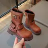 Dr. Infantil. Botas Martens 2026 Otoño/Invierno Nuevo Estilo Zapatos de Cuero para Niños y Niñas Botas Vaqueras Western de Pasarela Botas de Motocicleta Botas Individuales Modernas