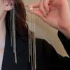 Elegantes Aretes C en forma de borla de cadena larga sin orejeras, Personalidad de moda, Temperamento, Para ir al trabajo, Sentido de alta gama, Aretes para mujer