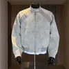 Chaqueta de aviador con cuello alto y tie-dye de otoño para hombre, marca elegante y moderna para hombres jóvenes, nueva chaqueta de cuero casual americana 2026 para hombre