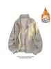 Chaqueta estilo americano, forrada de polar, blanca, talla grande, engrosada, 2026 HJ26687, tallas M-5X, HM26864 - Especial P54