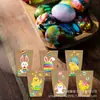 Lb154 Amazon Conejito de Pascua Huevo Flores de Primavera Pegatina DIY Decoración Bolsa de Papel Kraft Forma de Barco