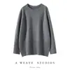Suéter holgado de punto de cachemir de moda, versátil, color liso, cuello redondo, estilo perezoso, talla grande para mujer, nuevo estilo Otoño e Invierno 2026