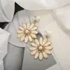 Pendientes de Flor de Rafia y Perlas Transfronterizos, Pendientes Tejidos a Mano de Moda, Parche Dulce de Colores, Estilo Vacacional