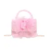 Bolsos Infantiles Moda Princesa Bolso de Mano de Perlas Lindo Monedero para Niña Pequeña Elegante Bolso de Hombro Cruzado con Encaje