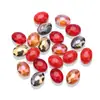 Cuentas de vidrio de color galvanizado de jade de porcelana ovaladas ojo de buey de 9x12 mm transfronterizas accesorios para joyería DIY material para collares y pendientes