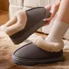 Ropa de Abrigo de Invierno para Mujer con Suela Gruesa Antideslizante Moda Versátil Pies Calientes Zapatillas de Felpa Algodón de Nieve con Talón y Terciopelo Zapatillas de Algodón Calientes