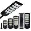 Luminária solar de rua de tendência transfronteiriça com poste integrado para uso externo rural, luminária de pátio movida a energia solar com sensor de movimento