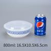 Lonchera desechable redonda de porcelana azul y blanca xyt, caja de embalaje para comida rápida para llevar, recipiente redondo de plástico, lonchera con tapa alta gruesa