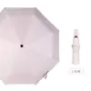 Direto do fabricante, em estoque: um guarda-chuva estiloso e dobrável para dias de sol e de chuva, com um revestimento preto para proteção solar e resistência aos raios UV