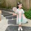 Vestido Tradicional Chinês para Meninas, Vestido de Traje Antigo Infantil, Saia Hanfu Leve Estilo Chinês tipo Fada para o Verão