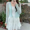 Cardigan de Tricô Feminino para o Outono de 2026 com Proteção Solar, Estilo Fino, Combinado com Vestido Camisola, Casaco Xale, Cobertura, Peça de Exterior, Top de Seda Gelada