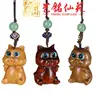 Yiming Xianyuan Talla de Sándalo Dibujo Animado Colgante Accesorios para Teléfono Móvil DIY Talla en Madera Lindo Animal Colgante Colgante para Bolsa