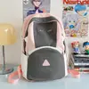 Mochila Feminina Estudante Universitária Bonita Cor Contrastante 2025 Nova Estudante do Ensino Fundamental II e Ensino Médio Mochila de Viagem de Grande Capacidade