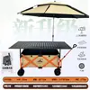 Carro de camping premium para picnics al aire libre con tablero de mesa, plegable y compacto, adecuado para uso en coche y montaje de puestos a gran escala