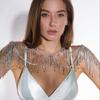 Acessórios de moda europeus e americanos exagerados multi-camada borla ombro cadeia bola sexy diamante completo jóias transfronteiriças corrente do corpo das mulheres
