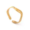 Anillo de Titanio para Mujer con Diseño de Ola de Moda Popular, Apertura Ajustable, Anillo Suelto de Acero de Titanio