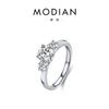 Anillo Clásico Transfronterizo de Plata de Ley S925 con Triple Zircón para Mujer, Anillo Elegante Europeo y Americano de Lujo, Joyería Popular Ins