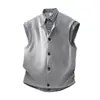 Chaleco Camisa Falso de Dos Piezas sin Mangas para Hombre, Diseño Estilo Coreano de Verano, Ropa Exterior de Nicho, Chaleco Cardigan de Patchwork a Cuadros