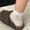 Calcetines Blancos de Encaje Puro Estilo Nuevo para Mujer, Color Sólido Malla Transpirable Verano Delgados Estilo Japonés Calcetines Cortos Simples