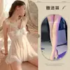 Pregunta Noche Puro Deseo Lencería Sexy Lazo Pecho Pequeño Pijama Femenino Perspectiva Tentación Abertura en la Entrepierna Libre Caliente Pasión