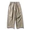 Rumen Meng Marca Tendência Retro Japonesa Calças Longas de Perna Larga Versáteis para Homens e Mulheres Outono Soltas Roupa de Trabalho Caimento Reto Casuais Longas