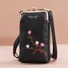 Bolso bandolera para teléfono móvil de estilo coreano para mujer, bandolera bordada, pequeño, multifuncional, 2023