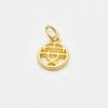 Colar Pingente Ouro Fosco Galvanizado Pulseira de Charme Tecelagem DIY Artístico Retrô com os Caracteres Fu, Ji, Le, Cai e Xi