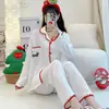 Algodón Nube Nuevo 2026 Primavera y Otoño Pijama de Manga Larga para Mujer, Cárdigan de Concha Dulce Conjunto de Ropa de Casa con Botones, Se Puede Usar Afuera