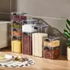 Frasco sellado para uso doméstico, caja de almacenamiento de cocina para granos y cereales, recipiente de plástico de grado alimenticio para bocadillos, nueces y té