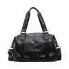 Bolsa tote de novo estilo, bolsa tote casual de PU, grande capacidade, bolsa de ombro, bolsa transversal, bolsa de bagagem para viagens curtas, bolsa de academia