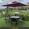 Mesa y silla de aluminio fundido para exteriores, combinación de barbacoa de carbón para patio, caldera de hierro para terraza, mesa de comedor, mesa de barbacoa doméstica, personalización