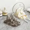 Estante multifuncional para tapas de ollas, estante para espátulas, estante multiusos para tabla de cortar de plástico, estante de almacenamiento, colección de artículos de cocina para encimera, artículos pequeños para el hogar